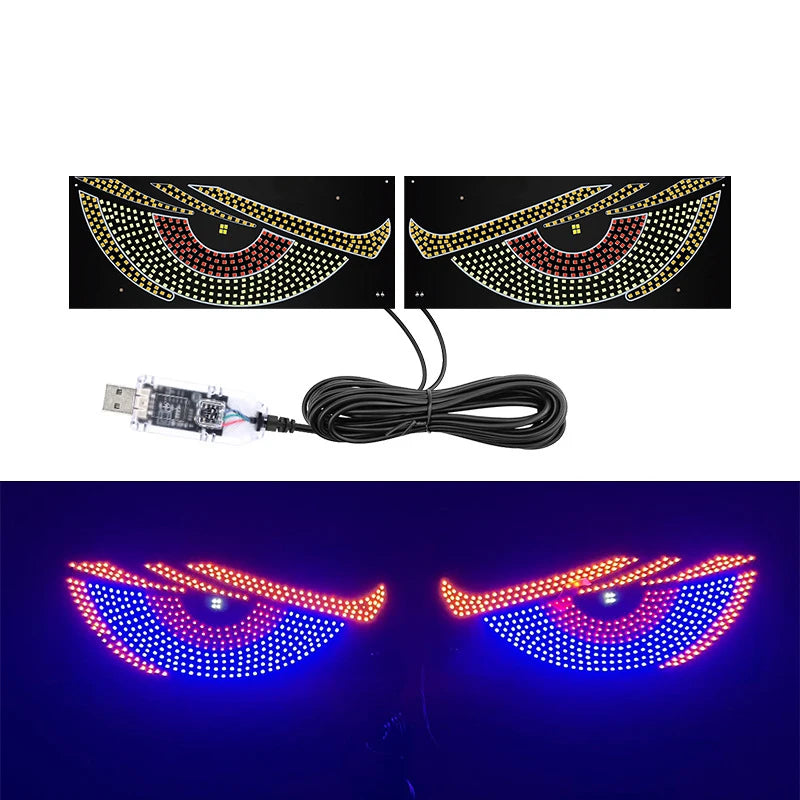 Lumini LED Devil Eyes USB Parbriz – 11 Moduri, Dinamic