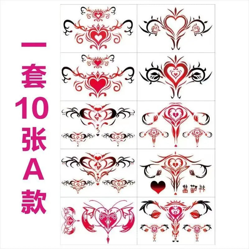 Set Tatuaje Temporare Roz Totem Aripi Waterproof pentru Femei