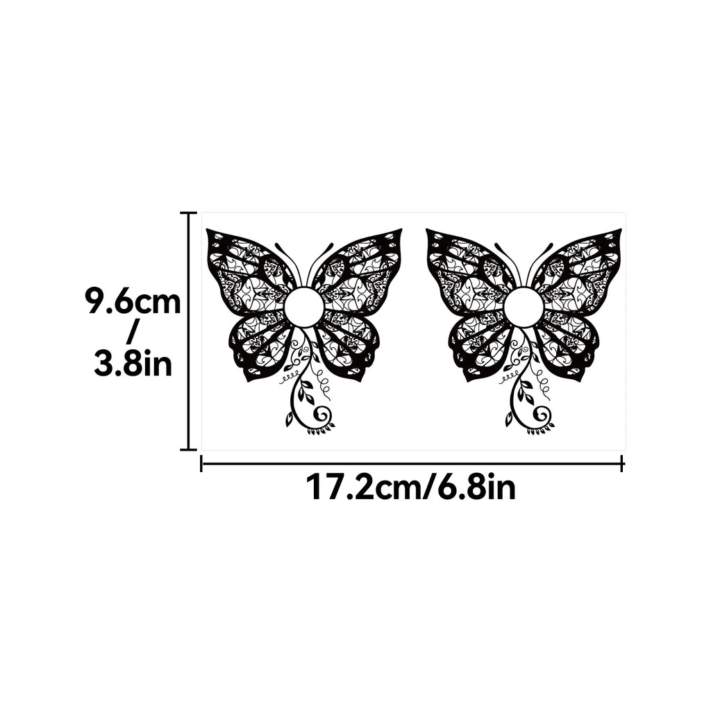 10 Coli Tatuaje Temporare Sexy Piept Mandala & Fluture Waterproof