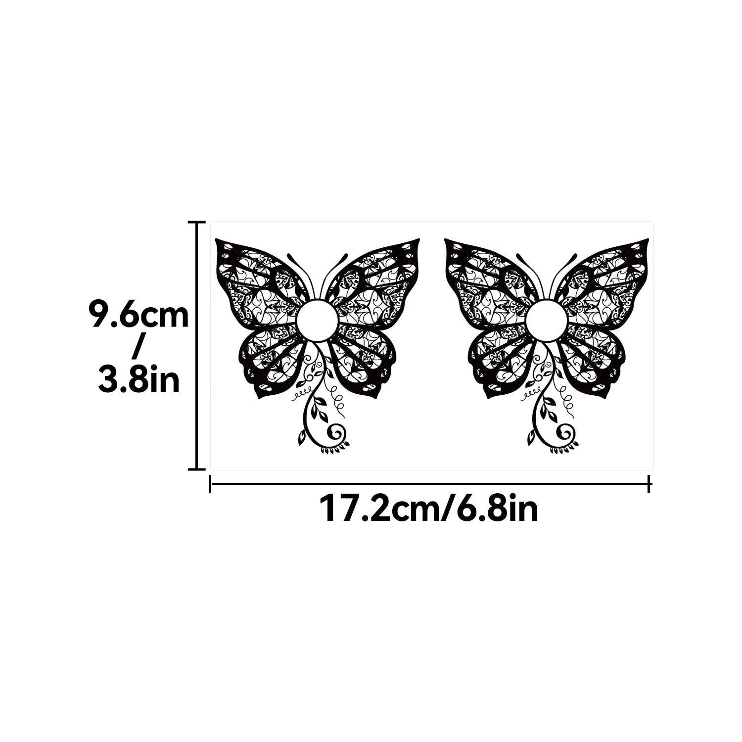 10 Coli Tatuaje Temporare Sexy Piept Mandala & Fluture Waterproof