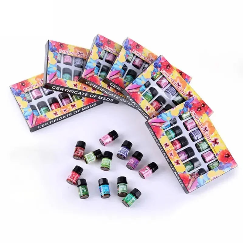 Set 12 Uleiuri Esențiale Aromaterapie 3ml – Plante Naturale pentru Difuzor