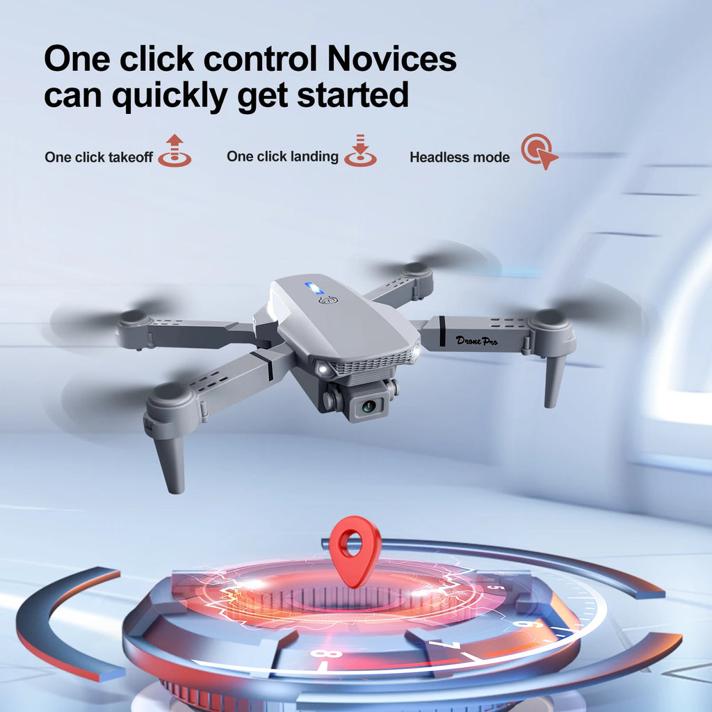 New E88 E99 Drone Remote Control with Screen Dual Camera Optical Flow Localization 2.4G RC Quadcopter One-button Take-off Drones
