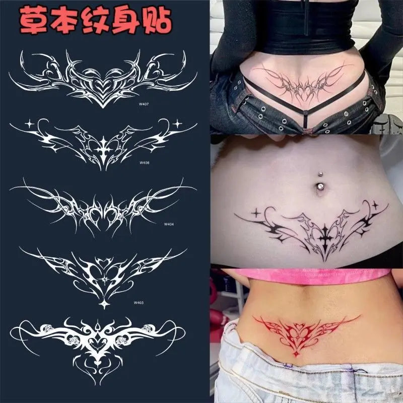 Set Tatuaje Temporare Roz Totem Aripi Waterproof pentru Femei