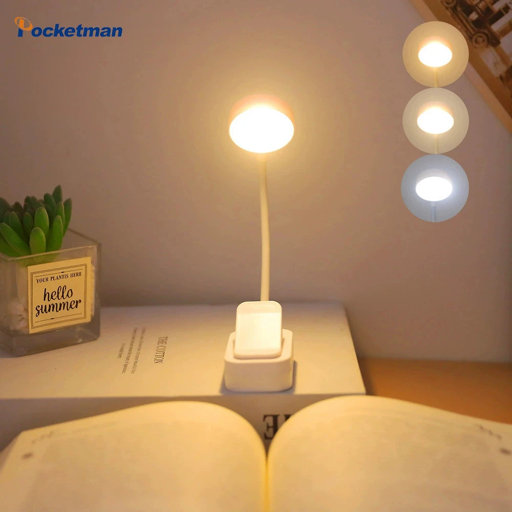 Lampă de Noapte Reîncărcabilă USB cu Clip – LED 3 Culori, Reglaj Continuu