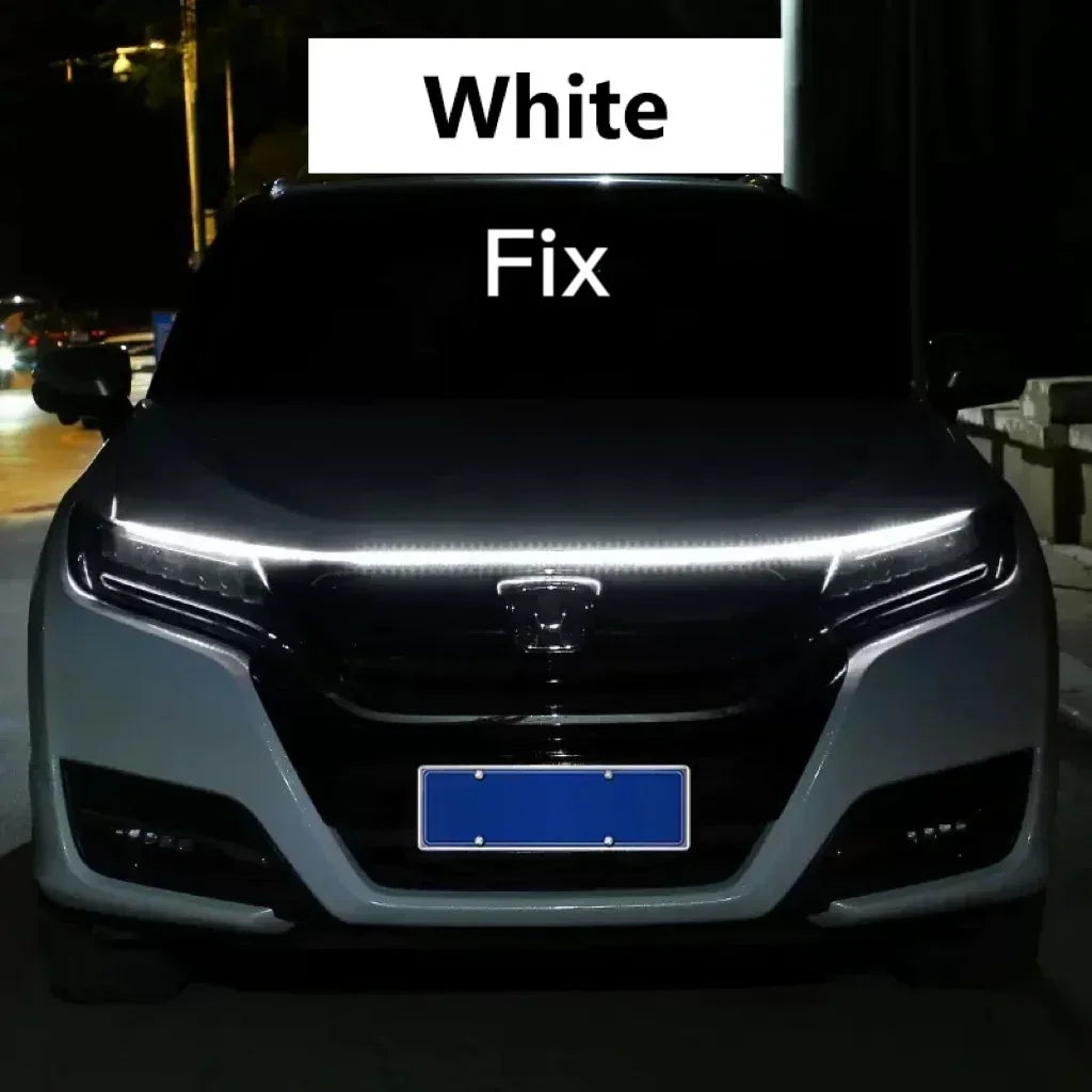 LED  Car Daytime Running Light DRL With Turn Signal Lamp Car Hood Decorative Light Strip With Start Scan Meteor Dynamic 12V