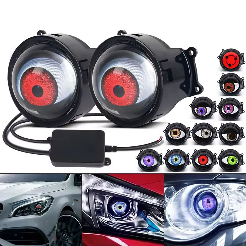 Far LED Devil Eye 3" – 33 Moduri, Dinamic, Telecomandă