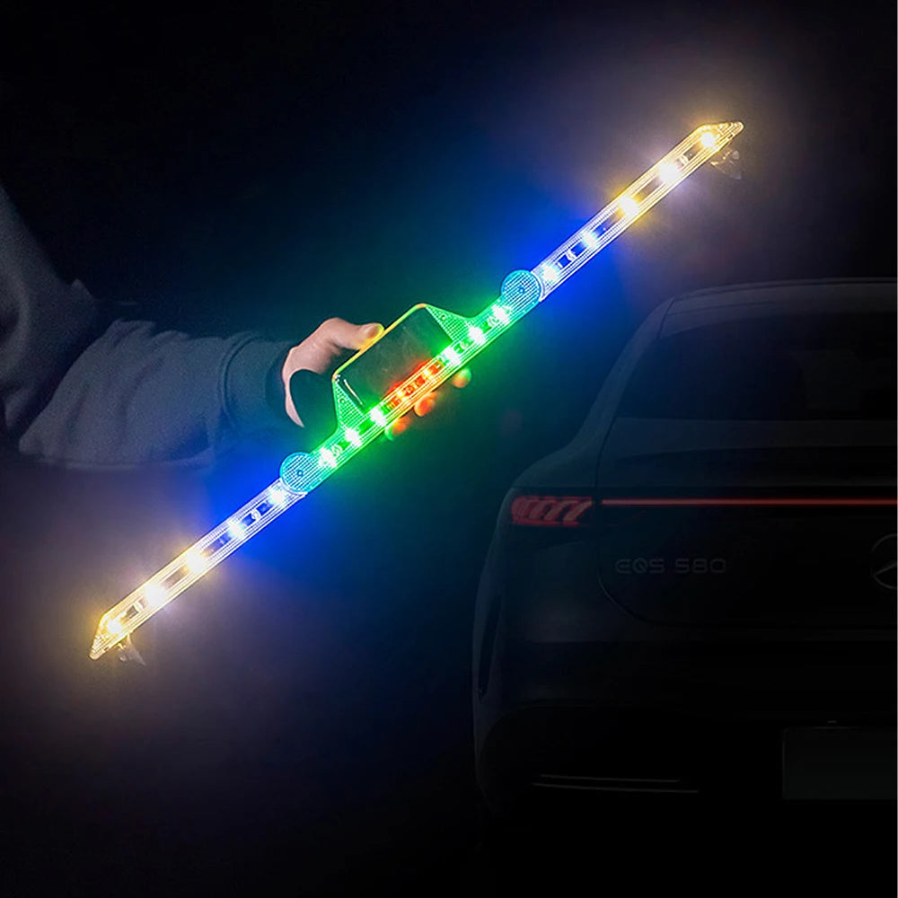 Lumini Stroboscopice LED Solar Auto – Avertizare, 18 LED, 11 Moduri