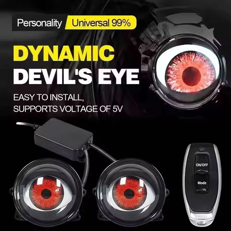 Far LED Devil Eye 3" – 33 Moduri, Dinamic, Telecomandă