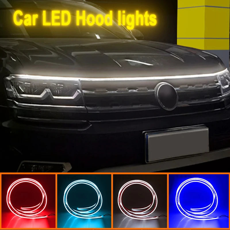 Lumini LED Capotă Auto Flexibile RGB – DRL, Ambient, 12V (V2)