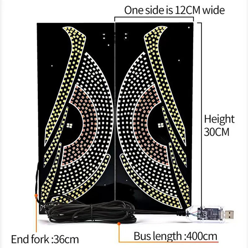 Lumini LED Devil Eyes USB Parbriz – 11 Moduri, Dinamic