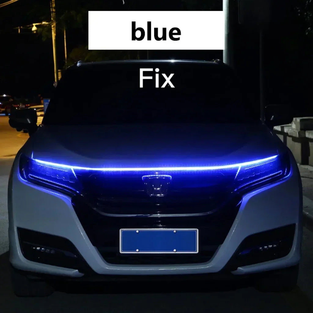 LED  Car Daytime Running Light DRL With Turn Signal Lamp Car Hood Decorative Light Strip With Start Scan Meteor Dynamic 12V