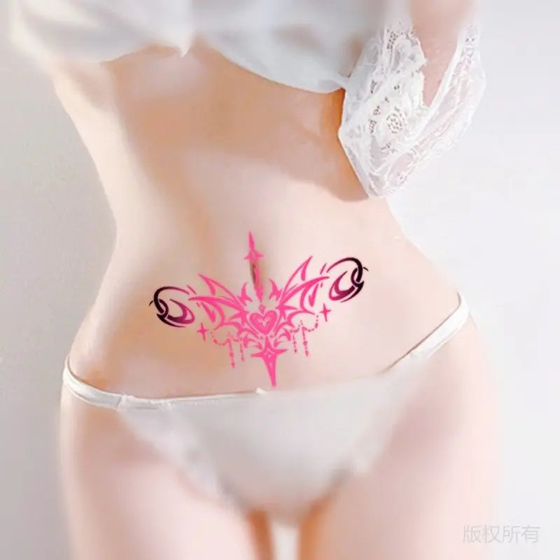 Set Tatuaje Temporare Roz Totem Aripi Waterproof pentru Femei