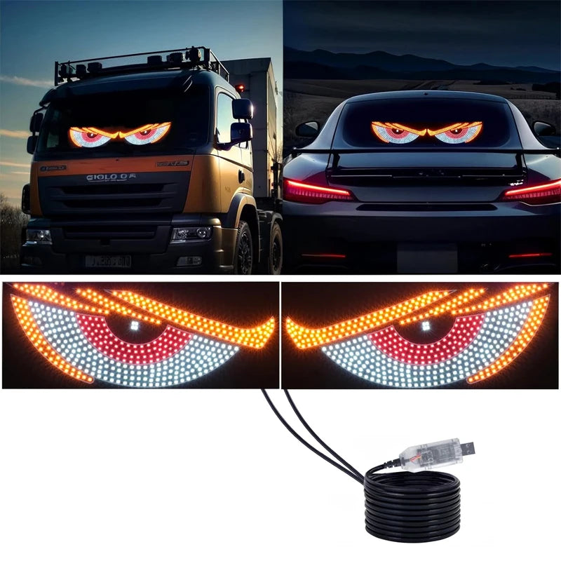 Lumini LED Devil Eyes USB Parbriz – 11 Moduri, Dinamic