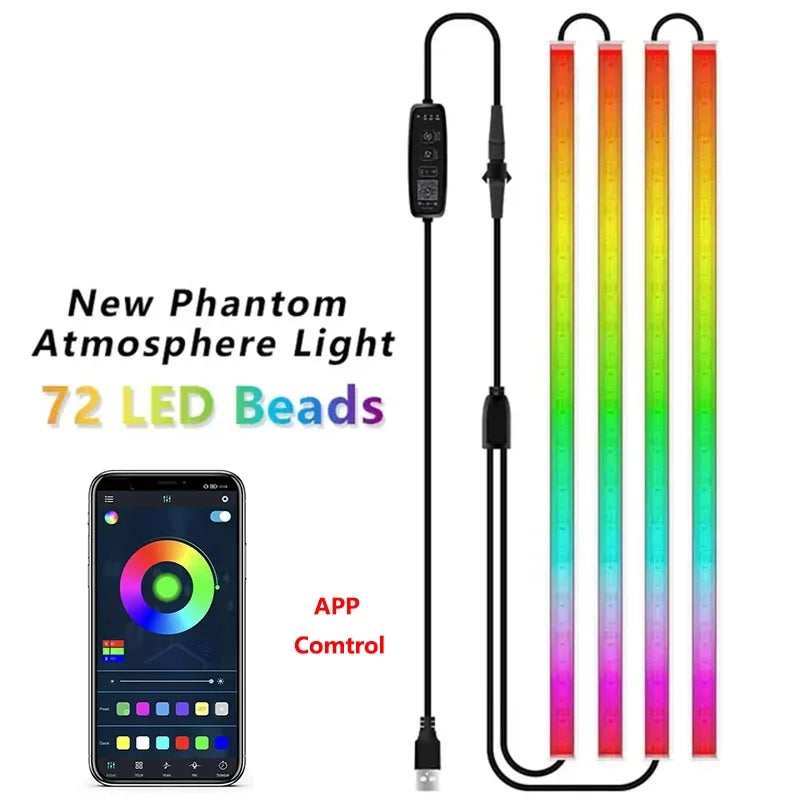 Lumini LED Ambient Podea Auto USB RGB – 36/48/72 LED, App+Telecomandă