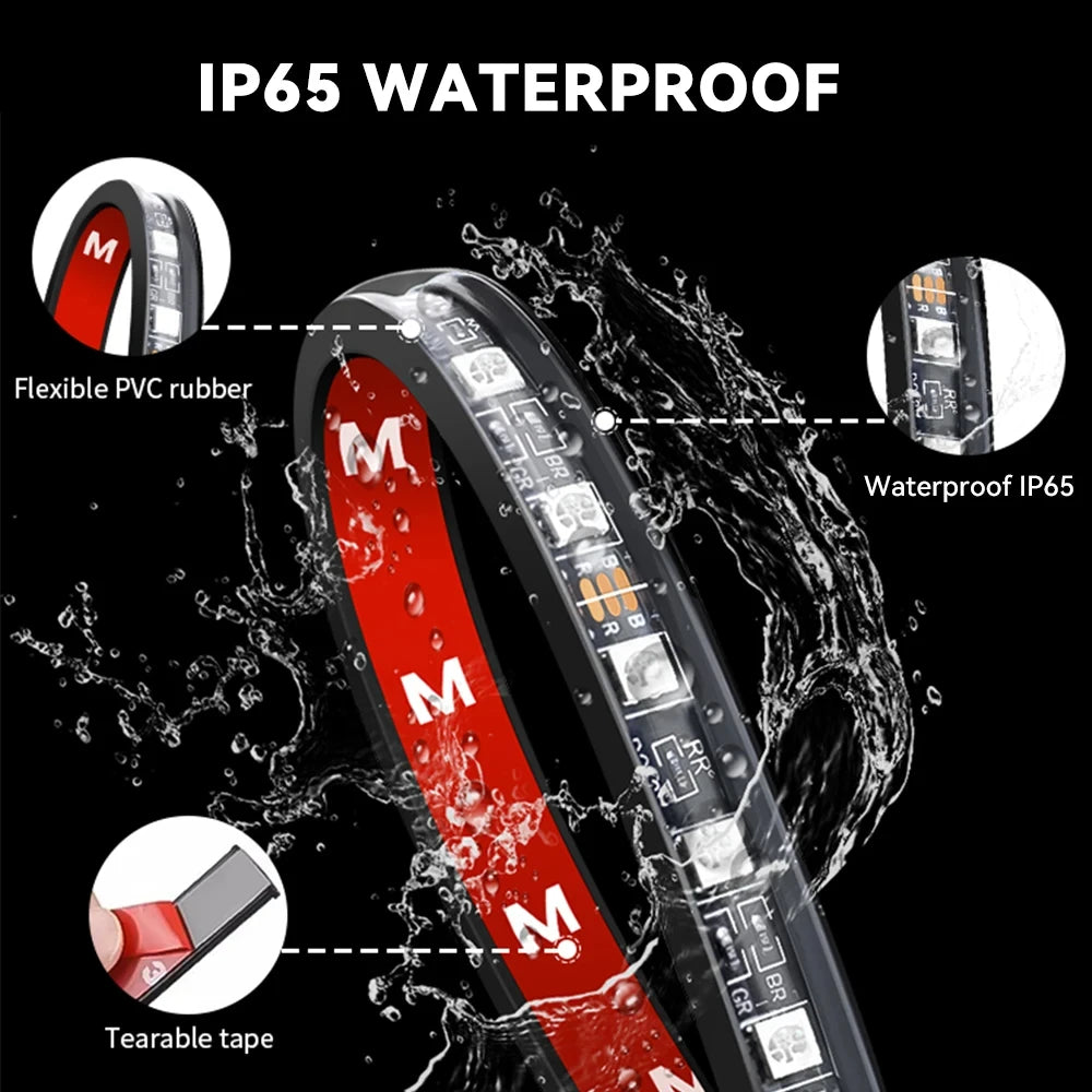 Lumini LED Ambient Podea Auto USB RGB – 36/48/72 LED, App+Telecomandă