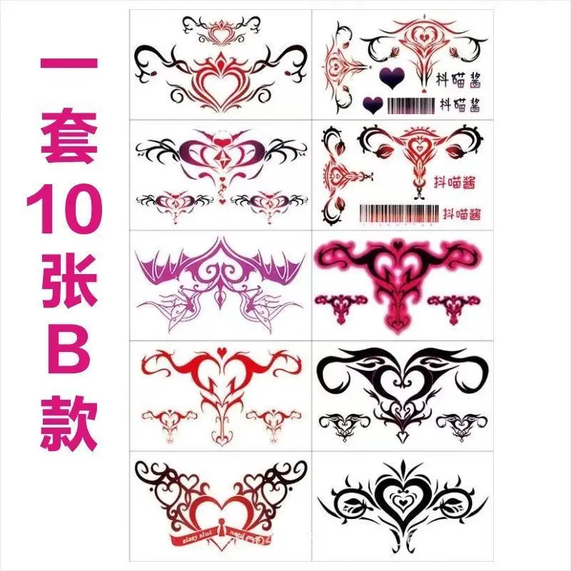 Set Tatuaje Temporare Roz Totem Aripi Waterproof pentru Femei