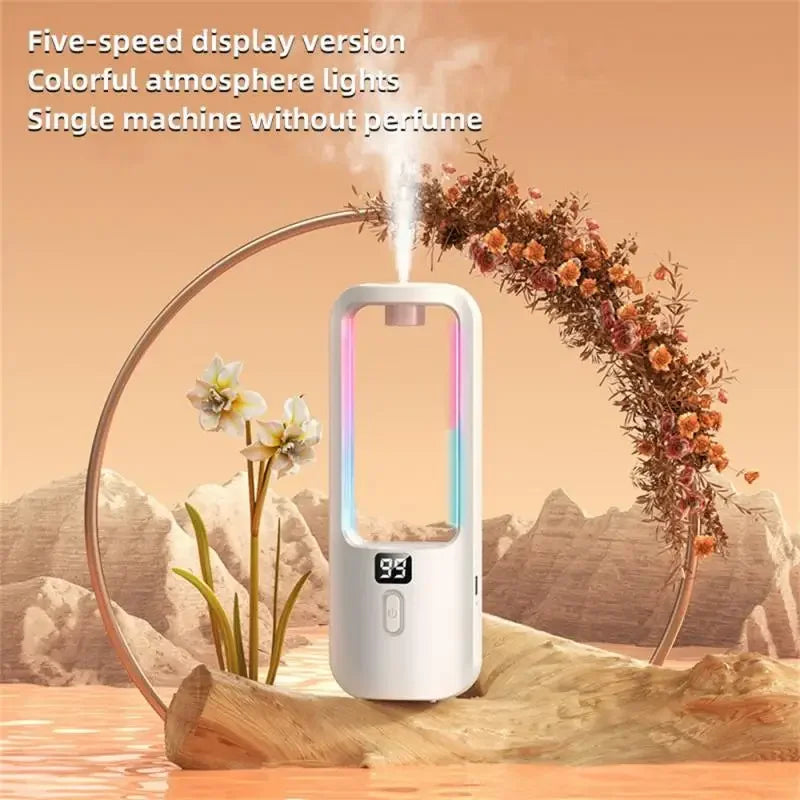 Difuzor Arome cu Umidificator – 5 Niveluri de Parfum, Lumină Ambientală Color