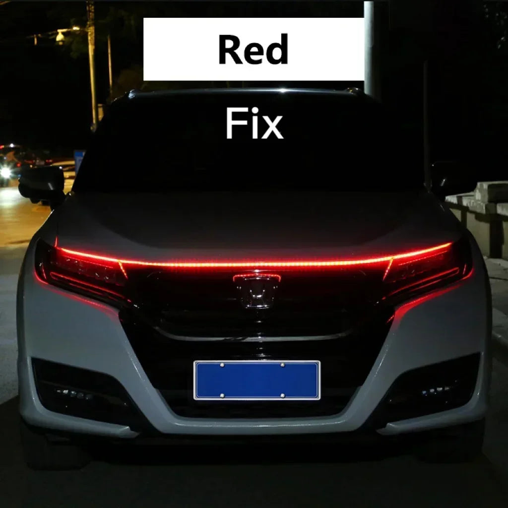 LED  Car Daytime Running Light DRL With Turn Signal Lamp Car Hood Decorative Light Strip With Start Scan Meteor Dynamic 12V