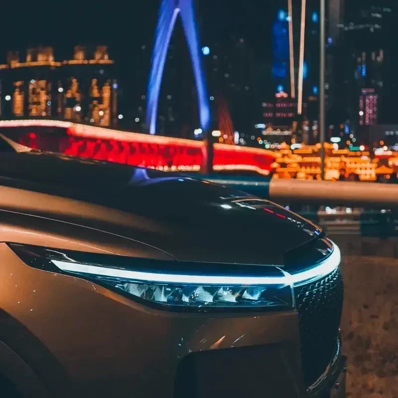 LED  Car Daytime Running Light DRL With Turn Signal Lamp Car Hood Decorative Light Strip With Start Scan Meteor Dynamic 12V