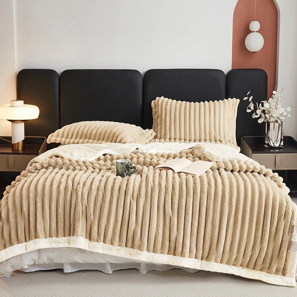 Pătură Grea Fleece 8lbs – Sherpa Moale, 600GSM, 100% Poliester